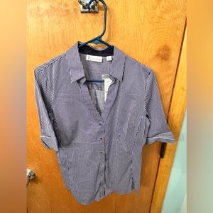 NWT - New York & Co Striped Button Up Top